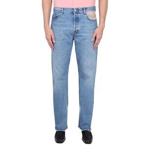 SEFR Men's Straight Fit Denim Jeans with Embellished Pocket Men AZURE Pants